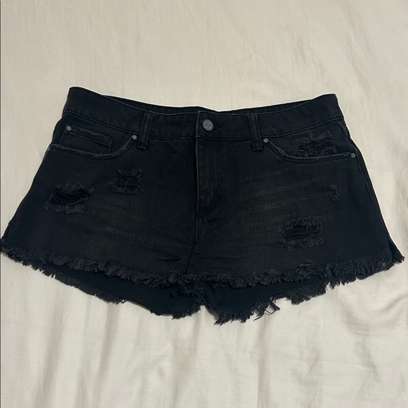 bp Pants - bp Black Distressed Frayed Hem Denim Shorts